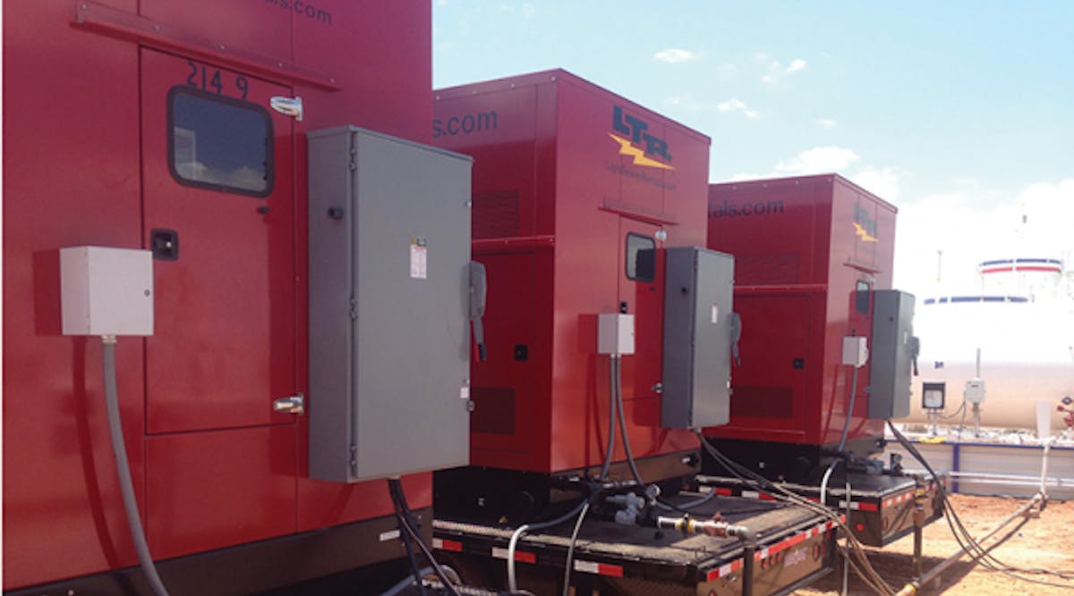 Natural gas generators from the LTR fleet.