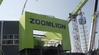 Zoomlion&apos;s stand at the Bauma show in Munich earlier this year.