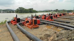 Godwin pumps at work at the Panama Canal recently.