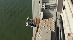 A suspended access platform, designed and built by Spider, on the San Francisco Bay Bridge.