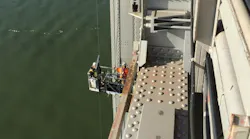 A suspended access platform designed and built by Spider on the San Francisco Bay Bridge