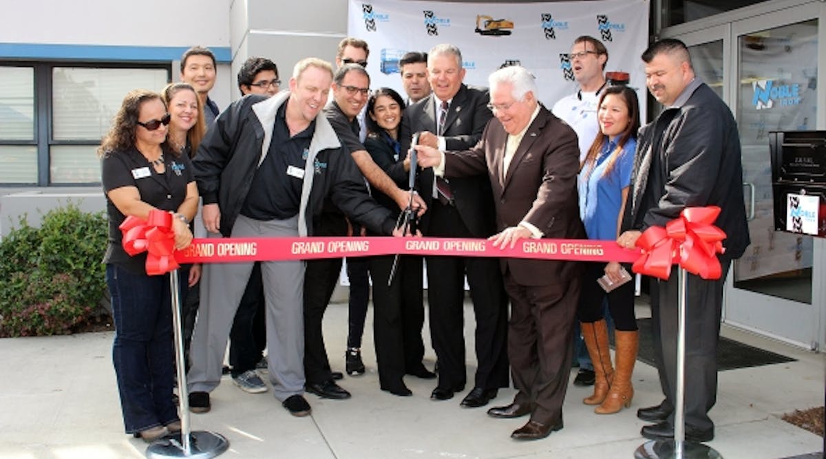 The mayor of Pico Rivera, Calif., cuts the ribbon at the grand opening of Noble Iron&apos;s main branch in Southern California earlier this year.