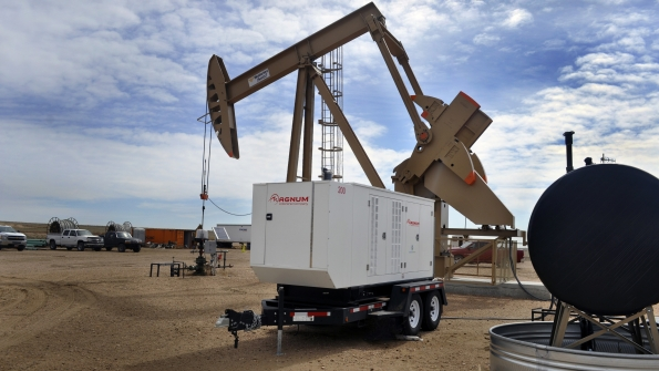 A Generac mobile generator at an oilpumping site
