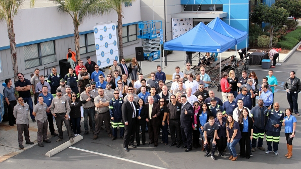 Noble Iron staff at the grand opening of its new Pico Rivera Calif headquarters a year ago