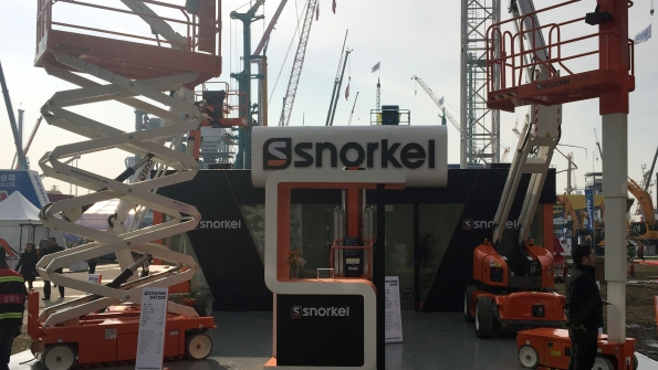 Snorkel shows a range of scissorlifts and boomlifts at the Shanghai show last week