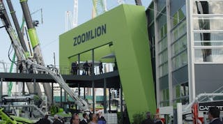 The Zoomlion stand at Bauma last month. The Chinese manufacturer terminated efforts to acquire Westport, Conn.-based Terex.