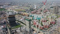 A Terex crane on a job in Lima Peru A Terex crane on a job in Lima Peru