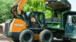 The Case SV340 offers a wide cab, a low entry threshold and visibility for attachments.