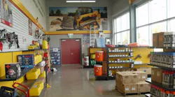 Part of the showroom at Battlefield Equipment Rentals Brantford Ontario Canada