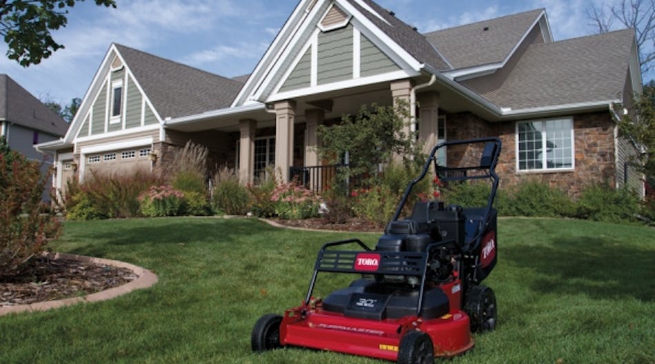 Demand for mowers from professional landscapers was strong for Toro in the fiscal first quarter.
