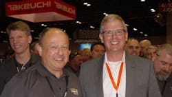 Herc Rentals CEO Larry Silber with JLG president Frank Nerenhausen at JLG39s booth at the Rental Show in Orlando Fla this week Herc Rentals CEO Larry Silber with JLG president Frank Nerenhausen at JLG39s booth at the Rental Show in Orlando Fla this week