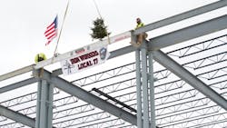 Crews place the final beam in the structure of Lincoln Electric Co39s Welding Technology Center Crews place the final beam in the structure of Lincoln Electric Co39s Welding Technology Center