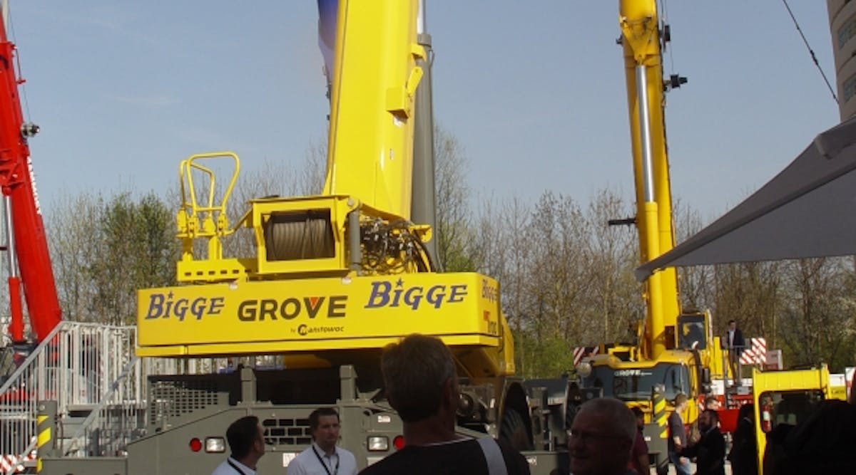 A Grove crane owned by Bigge at the Manitowoc stand at Bauma in 2016.