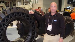Michael Dembe Camsorsquos product management executive director North America and Latin America Construction shows Camso39s tires at ConExpo last month Michael Dembe Camsorsquos product management executive director North America and Latin America Construction shows Camso39s tires at ConExpo last month