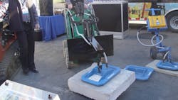 Vacuworx demonstrates its hydraulic lifting systems at World of Concrete in Las Vegas earlier this year Vacuworx demonstrates its hydraulic lifting systems at World of Concrete in Las Vegas earlier this year