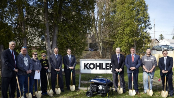 Kohler Power and Habitat for Humanity executives join the homebuyer family and local dignitaries at a recent groundbreaking ceremony