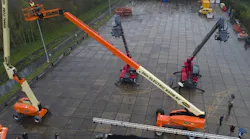 The JLG 1200SJP units converted from diesel to electric power feature a 38meter working height and 23meter horizontal outreach