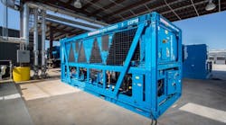 Aggreko&rsquo;s new 230-ton air-cooled screw chiller, powered by variable-speed technology.