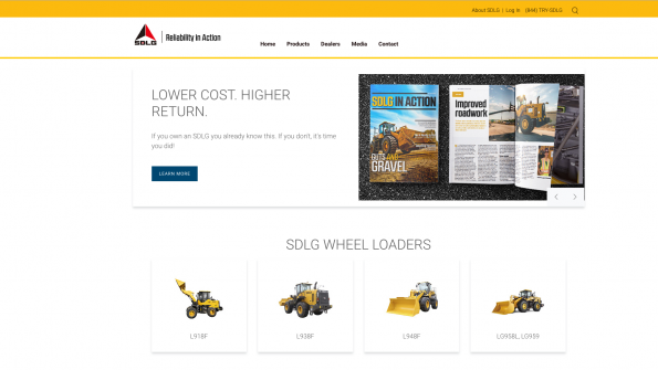 A screen grab from SDLG39s new website