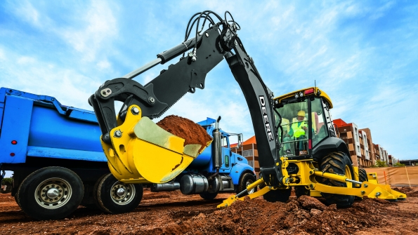 John Deere39s updated LSeries backhoe loader at work