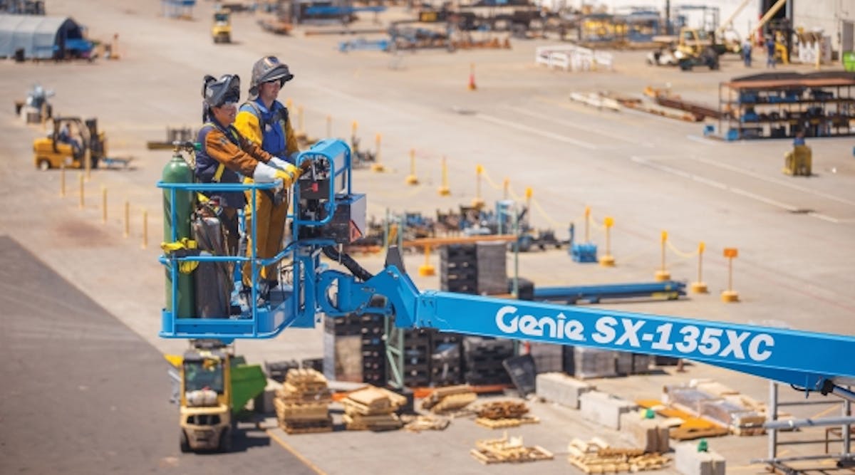 Genie&apos;s SX-135XC with a welder package at work.
