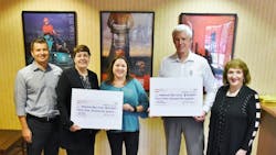 Multiquip staffers present 67000 to the American Red Cross From left Steve Cavazos Nancy Scanlon Julie KlamanSmith of the American Red Cross Jim Henehan and Maryann McCracken Multiquip staffers present 67000 to the American Red Cross From left Steve Cavazos Nancy Scanlon Julie KlamanSmith of the American Red Cross Jim Henehan and Maryann McCracken