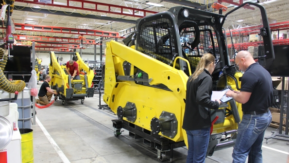 Wacker Neuson skidsteer loaders on the production line
