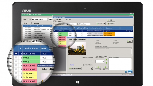 Point of Rental39s Contract Fulfillment program on a tablet