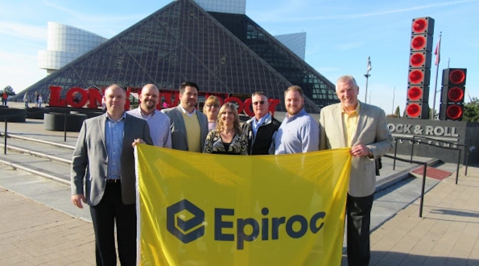 Epiroc staff celebrates the change at the Rock and Roll Hall of Fame. Long Live Rock!