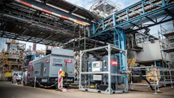 An Abird oilfree compressor on an industrial job a segment where Abird is particularly strong An Abird oilfree compressor on an industrial job a segment where Abird is particularly strong