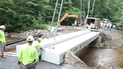 Case Equipment is used to replace and repair the Old Forge Bridge a deteriorating bridge that risked access to residents fire departments ambulance police school busses and other essential components of the community