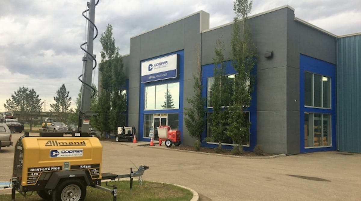 Cooper Equipment Rentals&apos; Edmonton, Alberta, branch. The acquisition of Modern Industrial Rentals is Cooper&apos;s third acquisition in Alberta in the past year.