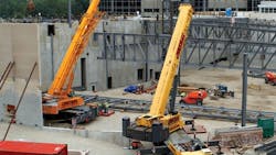 All cranes on a jobsite All cranes on a jobsite