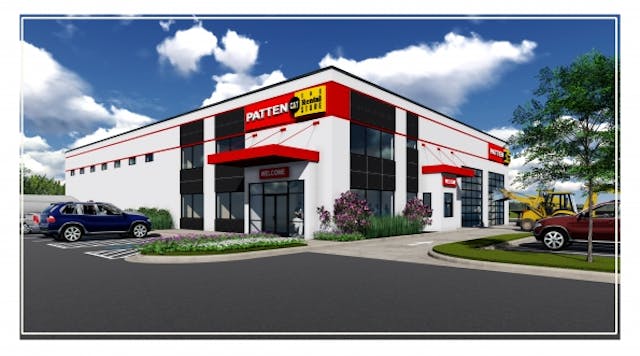 Rendering of Patten Cat&apos;s Wauconda, Ill., Cat Rental Store and dealer facility.