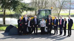 From left Fernand Mira President MHA Division Manitou Group James Green Vice President General Counsel and Corporate Secretary Manitou Equipment America Delphine LaporterieDomenget HR Manager Manitou Equipment America Michel Denis President and CEO Manitou Group Jacqueline Himsworth Chairman of the Board of Directors Manitou Group Jonas Haertle Head of the Principles for Responsible Management Education United Nations Rick Alton President CEP Division Manitou Group Herveacute Rochet Corporate Secretary CFO