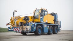 Terex Demag cranes recently being delivered in upstate New York Terex Demag cranes recently being delivered in upstate New York
