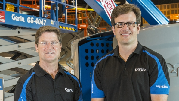 Davis right shown with Genie president Matt Fearon will be responsible for the Terex AWP product strategy process making sure Genie has the right product at the right time