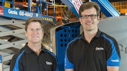 Davis, right, shown with Genie president Matt Fearon, will be responsible for the Terex AWP product strategy process, making sure Genie has the right product at the right time.