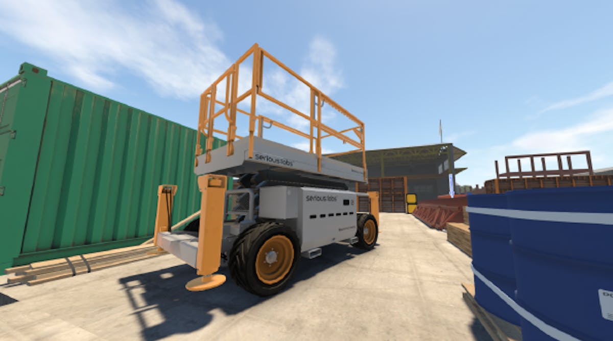 The new simulator includes scissorlift as well as boomlift courses.