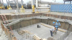 National Trench Safety setting up trench shoring on a jobsite National Trench Safety setting up trench shoring on a jobsite