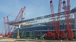Manitowoc cranes at Dolphins Stadium in Miami 2016