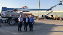 From left: Muhammed Ajmal, country manager, Terex Financial Services, Middle East; Mohammed Ashraf, director industrial supplies, expertise; and Gary Cooke, Genie regional sales manager for the Middle East, at Terex Equipment Middle East LLC.