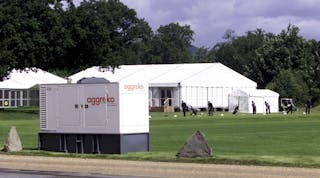 Aggreko generators powering a Ryder Cup. The company is on contract for its seventh and eighth Ryder Cups.