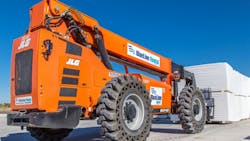 A BlueLine Rental telehandler at work in Dallas A BlueLine Rental telehandler at work in Dallas