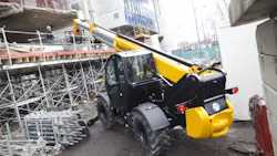 A Haulotte telehandler on a job