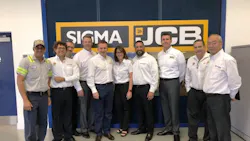 Officials from Sigma and JCB at the Sigma JCB Miami facility