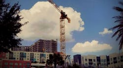 A Sims Crane Potain 389 in at work in Tampa.