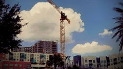 A Sims Crane Potain 389 in at work in Tampa A Sims Crane Potain 389 in at work in Tampa