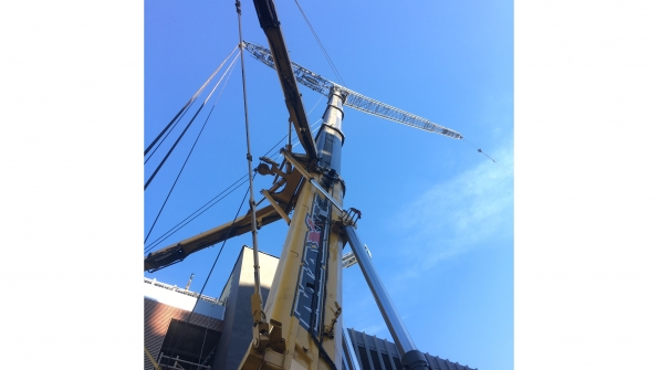 A Maxim crane on a job in Cincinnati