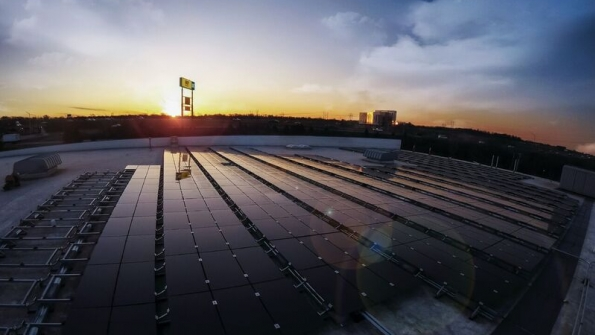Solar panels on the roof of Foley Equipment39s Kansas City Mo facility